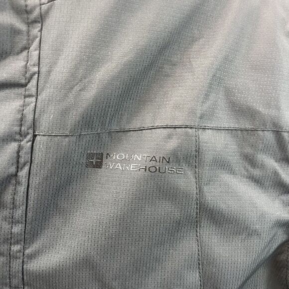 Mountain Warehouse Snow Fleece Lined Hooded Kids Jacket Blk/Neon Grn Size 11-12 - Picture 3 of 5